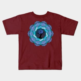 Cat Tree Of Life Lotus Kids T-Shirt